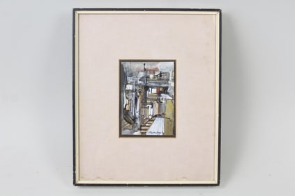 Claudio Farini Industrial Expressionist Painting 1965