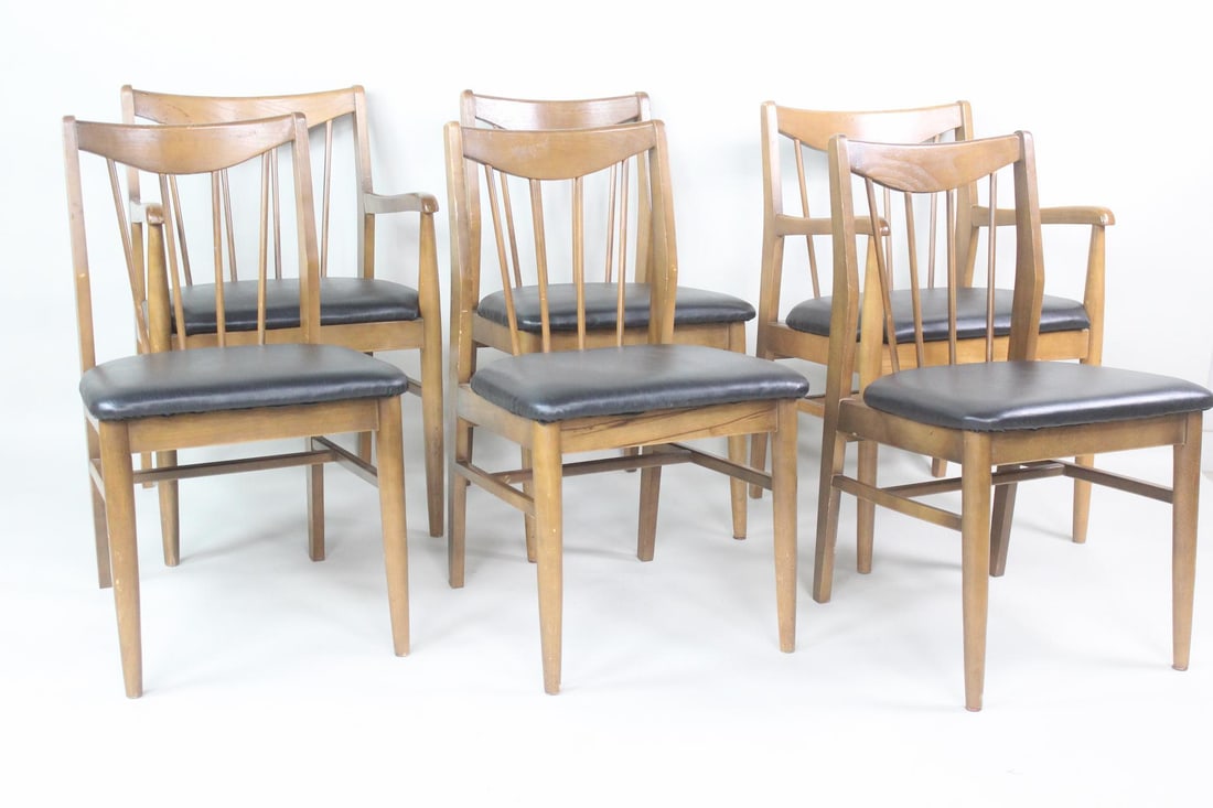 Set of 6 Mid Century Modern Spindle Back Dining Chairs by American Modern (1 of 15)