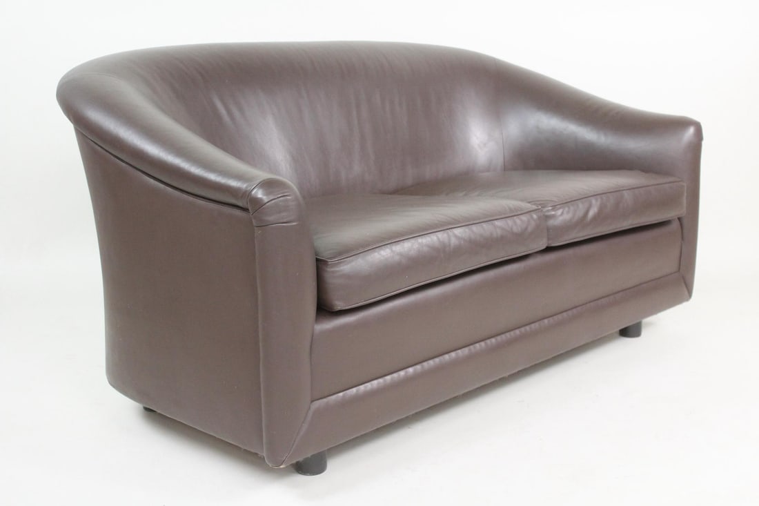 Postmodern Gilbert Brown Leather 2 Seater Sofa (1 of 10)