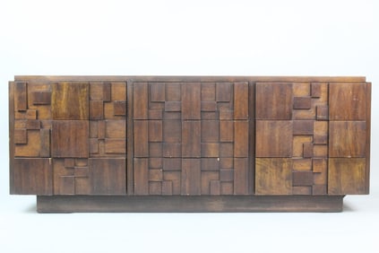 Lane "Staccato" Brutalist Low Cabinet Credenza