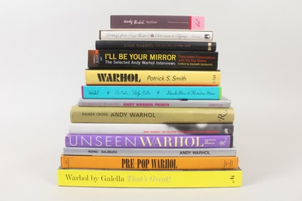Lot of 13 Andy Warhol Related Books, 25 Cats, Greetings from Andy
