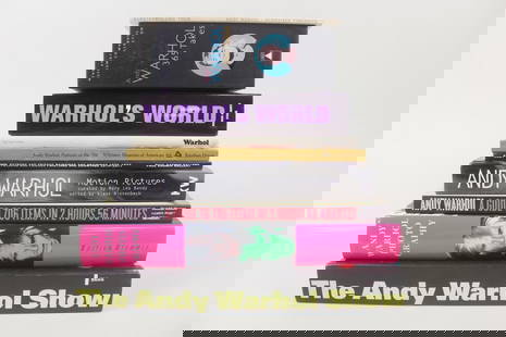 Lot of 10 Andy Warhol Related Books, Photography, Art & Films: Lot of 10 Andy Warhol Related Books. Collection of booksall relating to Andy Warhol. Including Warhol's World, A Guide to 706 Items in 2 Hours 56 Minutes, Andy Warhol Photography, Andy Warhol Motion P