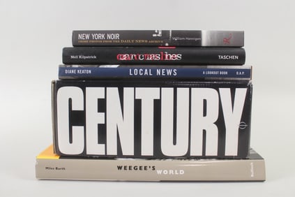 Lot of 5 Photography Coffee Table Books about Life & Crime, Weegee