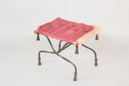 Hollywood Regency Italian Iron Tassel Stool