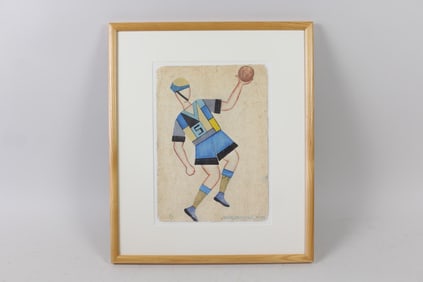 Russian Avant Garde Gouache Costume Illustration, "Physical Education" 1930