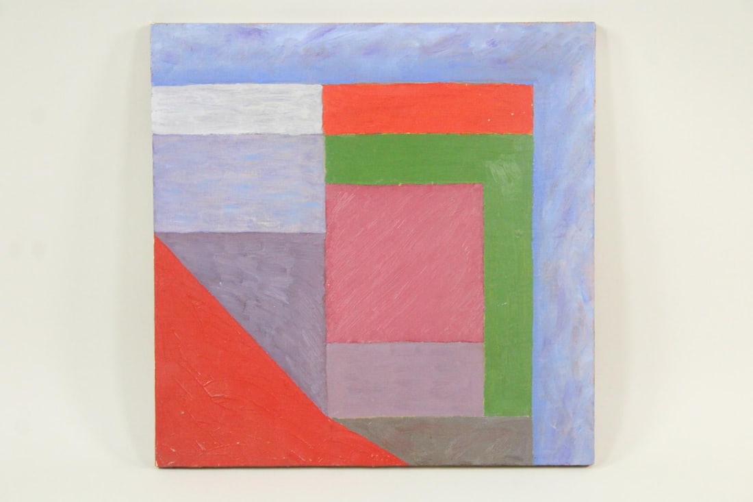 Clark Murray Geometric Abstract Painting, Pink Square (1 of 9)