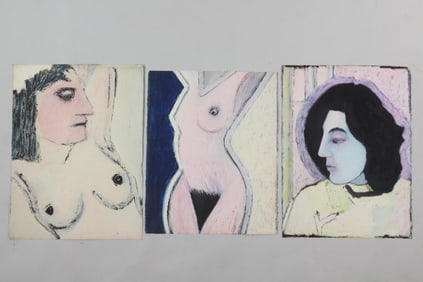 Group of 3 Clark Murray Large Female Nude Drawings