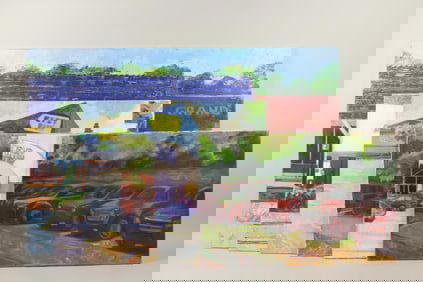 Group of 6 Adrianne Lobel Expressionist Paintings, Parking Lots & Stores