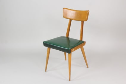 Mid-Century Modern Whitney Mfg Wood & Vinyl Dining Chair
