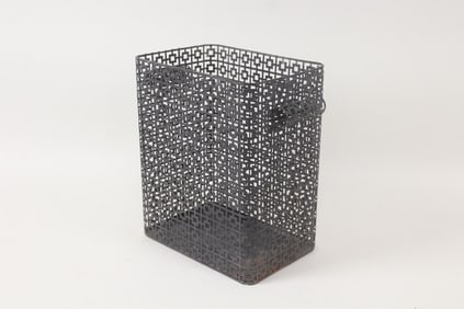 Mid Century Modern Metal Waste Basket, Mathieu Mategot Style