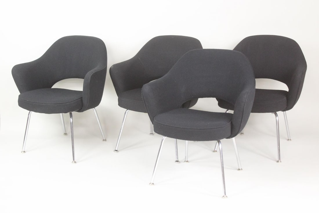 Set of 4 Saarinen Knoll Executive Armchairs, 1 of 4 (1 of 10)