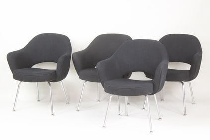 Set of 4 Saarinen Knoll Executive Armchairs, 3 of 4