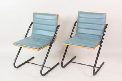 Pair of Mid-Century Modern Italian Bentwood Cantilever Lounge Chairs