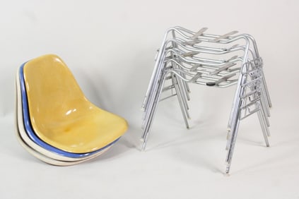 Set of 4 Herman Miller Eames Stacking Shell Chairs, Disassembled