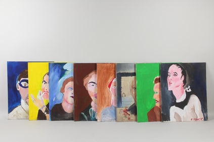 Group of 8 Expressionistic Portraits, R. Morse