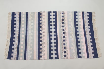 4 x 7.75 Ft Pink & Blue Striped Rug
