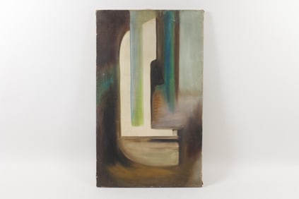 Abstract Painting in Earth Tones, Signed Stokes