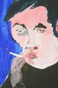 Expressionistic Portrait of a Man Smoking, R. Morse