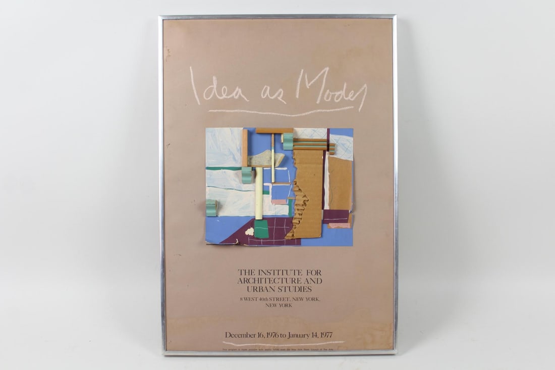 Michael Graves Mixed Media Exhibition Poster "Idea as Model": Michael Graves Mixed Media Exhibition Poster "Idea as Model." 3D poster created for the exhibitionIdea as Model, 16 December 1976 - 14 January 1977, The Institute for Architecture and Urban Studies, N
