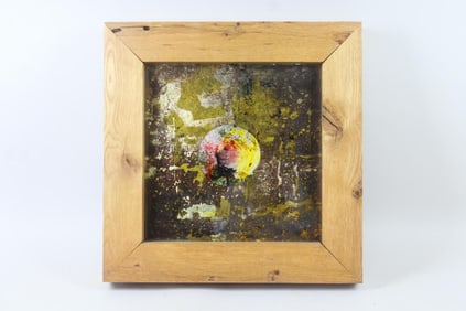 Abstract Reverse Painted Eglomise Glass Painting