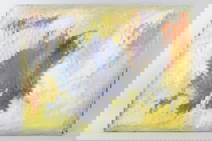 Large Abstract Expressionist Painting, Signed