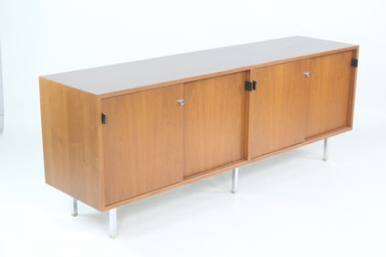Florence Knoll Credenza, Leather Pulls
