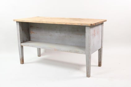 Painted Wood Double Sided Bookcase Low Table