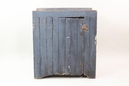 Primitive Painted Blue Wood Cupboard Dry Sink