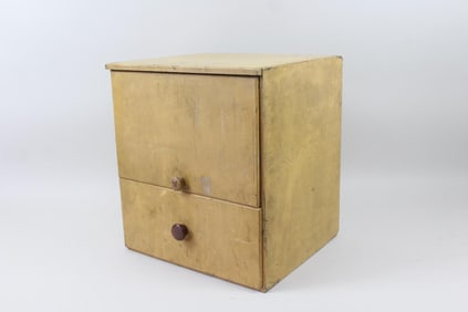 Small Yellow Storage Cabinet, Shaker Simple