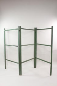 Primitive Green Painted Wood Folding Farmhouse Quilt Rack