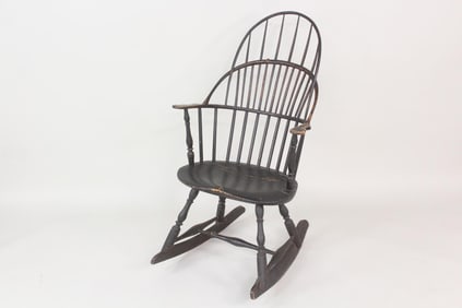 Sack Back Windsor Rocking Chair, Painted Black