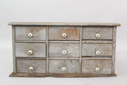 Counter Top Gray Painted Multi Drawer Hardware Cabinet