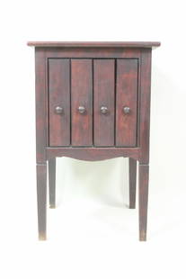 Neoclassical LP Record Storage Side Table Phonograph Stand: Neoclassical LP Record Storage Side Table Phonograph Stand. This 4 drawer cabinet can be a side table or a phonograph stand. The records would be stored vertically. Dimensions are 30.5 in h x 19 in w