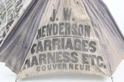 Advertising Tractor Umbrella "J.W. Henderson Carriages & Harness"