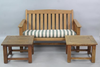 Set of Brown Jordan "Mission Teak" Sofa and Side Tables