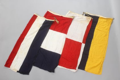 Lot of 4 Large Vintage Nautical Signal Flags