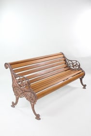 Cast Iron and Wood Garden Bench