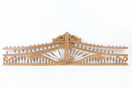 Antique Architectural Stick & Ball Doorway Fretwork
