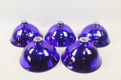 Set of 5 Cobalt Blue Mercury Glass Shades