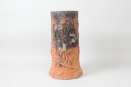 Faux Bois Terracotta Umbrella Stand or Floor Vase