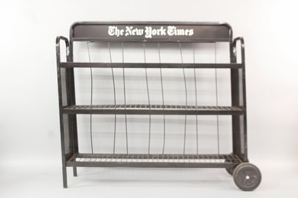 New York Times Advertising News Stand Display Shelf, Black