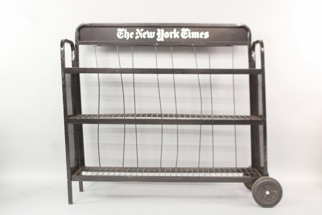 New York Times Advertising News Stand Display Shelf, Black (1 of 14)