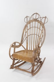 Painted Folk Art Bentwood Rocking Chair
