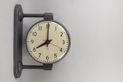 Industrial IBM Wall Mounted Double Face Clock