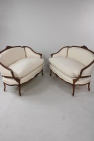 Pair of Louis XV Carved Upholstered Settees