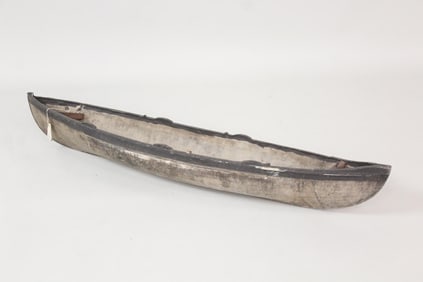 Folk Art Painted Wooden Dug Out Boat Model