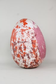 Oversized 4+ Ft Plaster Pop Art Egg, Painted Pink