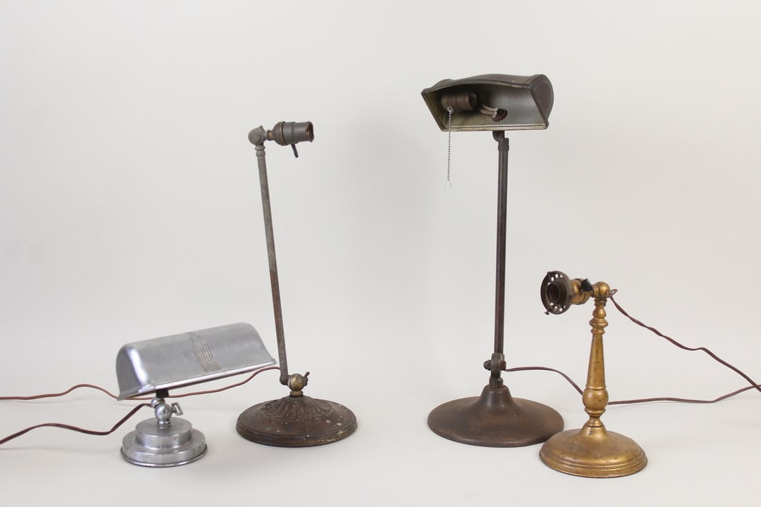 Lot of 4 Industrial Adjustable Lamps, Faries, Emeralite (1 of 18)