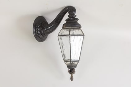 Cast Iron Leaded Glass Outdoor Porch Sconce