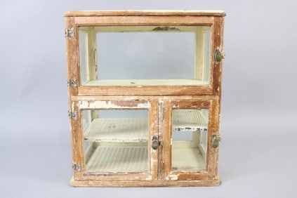 Wood & Glass Countertop Display Case Sterilizer Cabinet